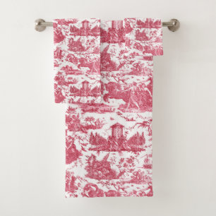 Conjunto De Toalhas Carruagem francesa Vintage de Dawn Toile de Jouy-R