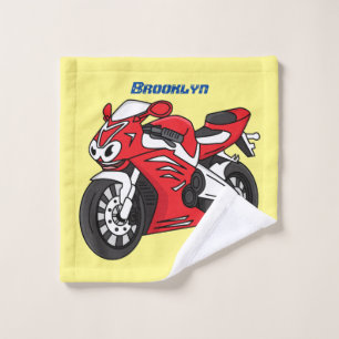 Conjunto De Toalhas Cartografia de motocicleta vermelha-branca