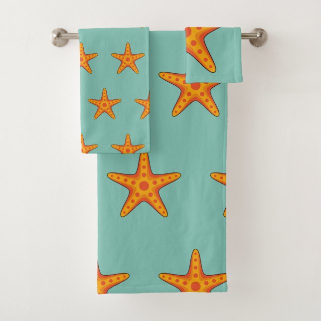 Conjunto De Toalhas Cartografia de Starfish Laranja-Corte (Insitu)