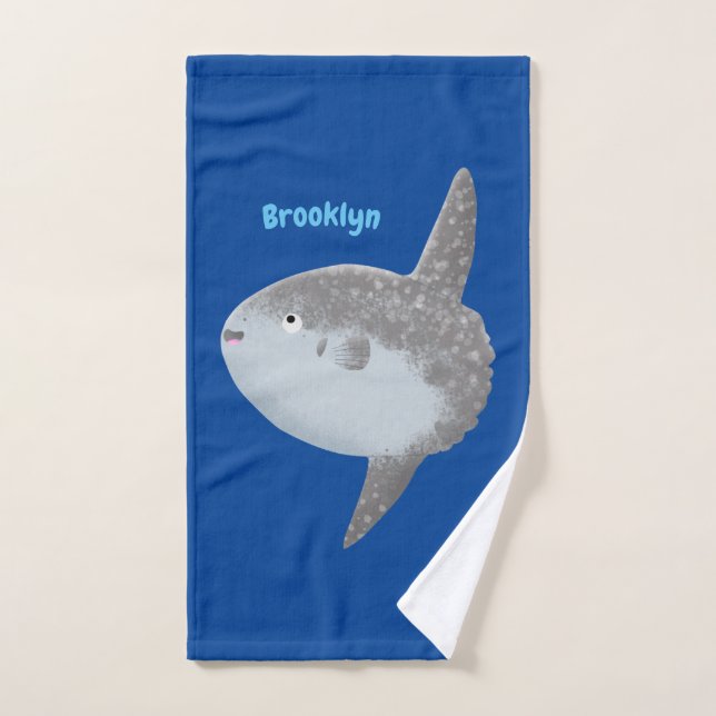 Conjunto De Toalhas Cartografia fofa mola de peixe-sol oceânico (Toalha de mão)