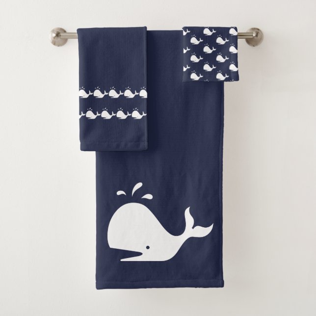 Conjunto De Toalhas Cartoon Baleia Oceano Azul (Insitu)