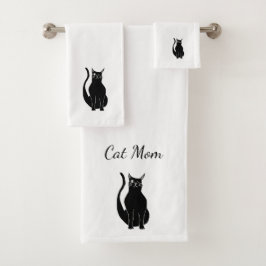 Conjunto De Toalhas Cartoon de Gatinho Gato-Negro