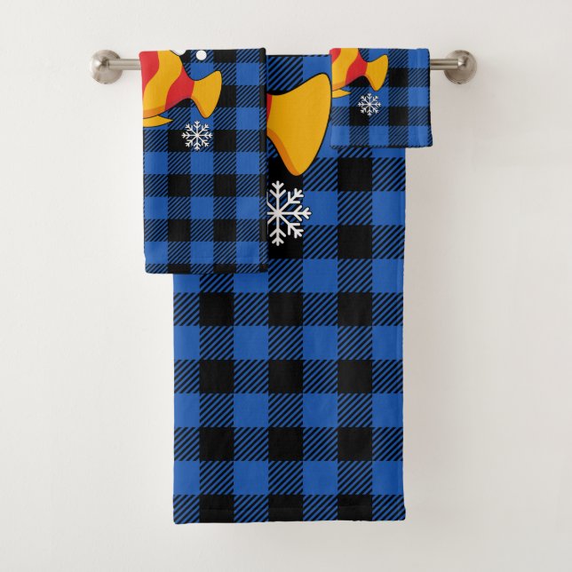 Conjunto De Toalhas Cartoon de Peixes Tropicais do Xmas sobre Padrão d (Insitu)