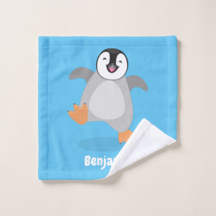 Conjunto De Toalhas Cartoon de pintinho de pinguins, um imperador feli
