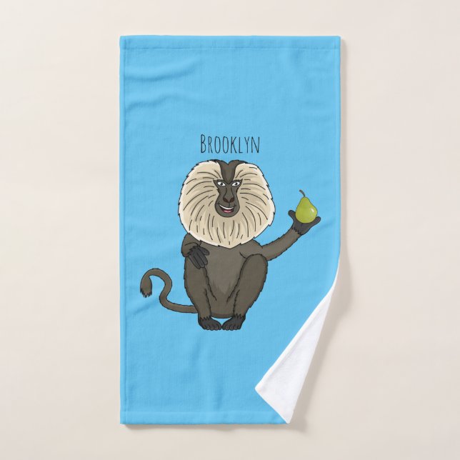 Conjunto De Toalhas Cartoon macaco macaco-cauda-leão engraçado (Toalha de mão)