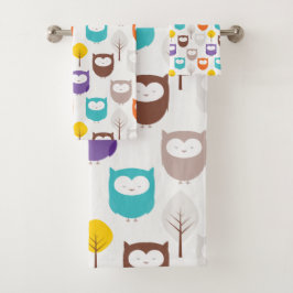 Conjunto De Toalhas Cartoon Owls