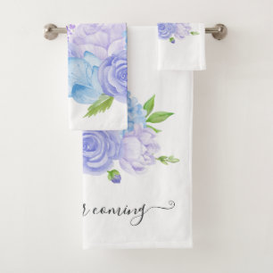 Conjunto De Toalhas Casamento de Lavandas Azul e Luz