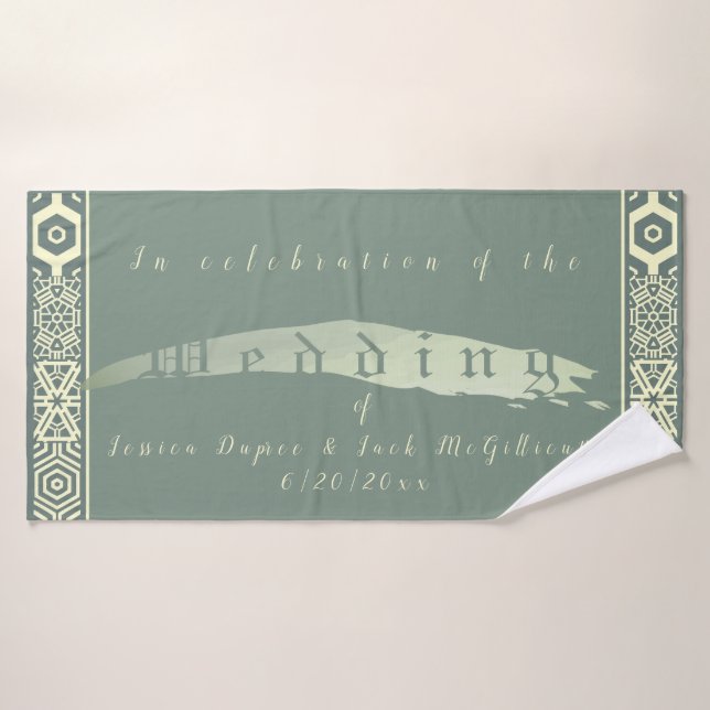 Conjunto De Toalhas Casamento de Teal em Newlyweds (Toalha de Banho)