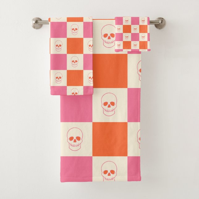 Conjunto De Toalhas Cascas da Desktop Board em rosa, laranja e creme (Insitu)