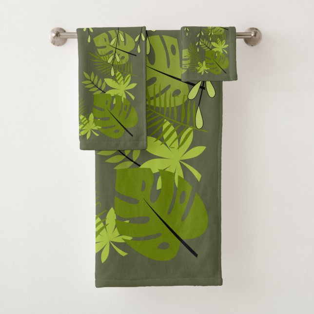 Conjunto De Toalhas Caso Máx. de iPhone 14 Pro Mate de Folhas da Selva (Insitu)