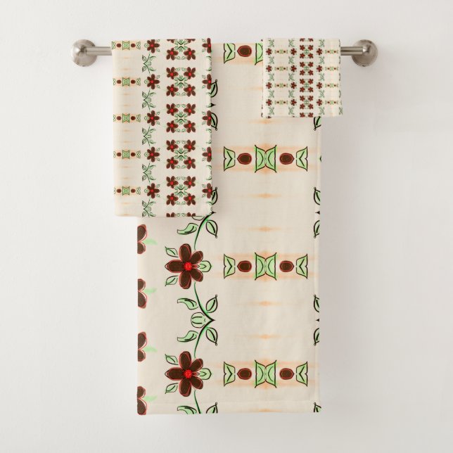 Conjunto De Toalhas Castanho-Castanho-Tinto-Preto-Vermelho (Insitu)