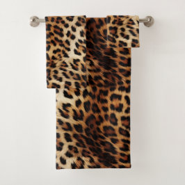 Conjunto De Toalhas Castanho-Leopardo
