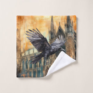 Conjunto De Toalhas Catedral Gótica Medieval e Raven Voadora