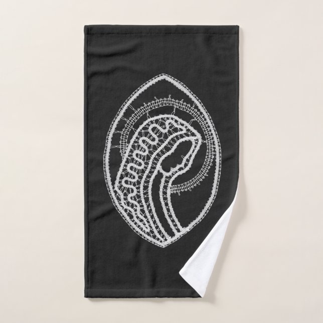 Conjunto De Toalhas Católica Bem-Aventurada Virgem Maria Renda Branca  (Toalha de mão)
