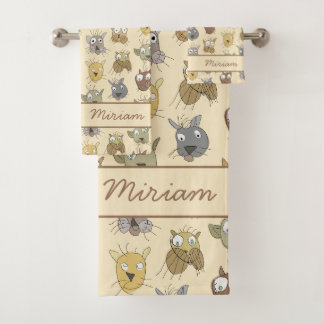 Conjunto De Toalhas Cats Doodle