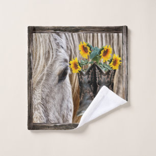 Conjunto De Toalhas Cavalo Cowboy Boots Girassóis Flores do Sol Consel