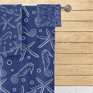 Conjunto De Toalhas Cavalo de mar e peixe-estrela
