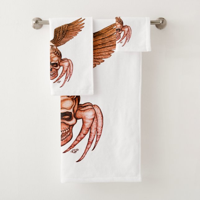 Conjunto De Toalhas Caveira-aranha com águia (Insitu)