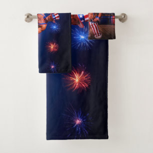 Conjunto De Toalhas Celebração do Dia da Independência dos Estados Uni