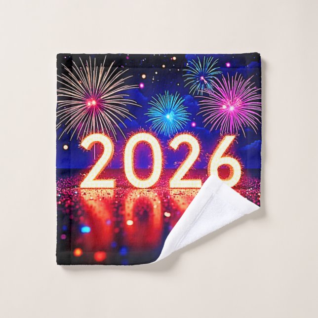 Conjunto De Toalhas Celebrate 2026: Bright Future Spark Design  (Pano de lavar)