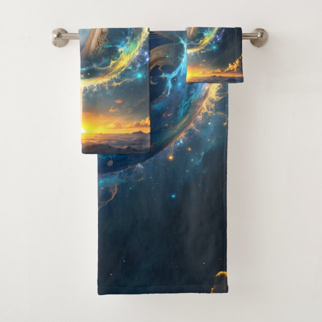 Conjunto De Toalhas Celestial Harp of the Moonbound Skies.  (Insitu)