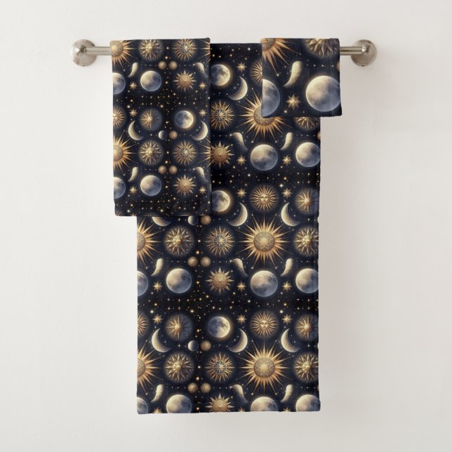 Conjunto De Toalhas Celestial Night Sky Towel Set (Insitu)