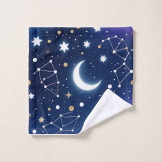 Conjunto De Toalhas Celestial Starry Night Sky Moon & Co