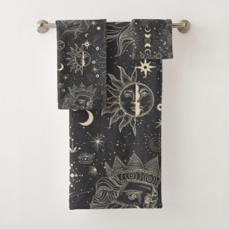 Conjunto De Toalhas Celestial Sun Moon Stars Poseidon