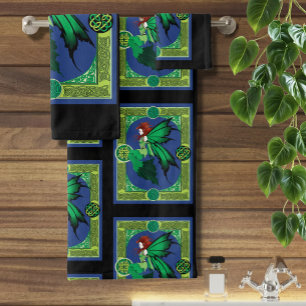 Conjunto De Toalhas Celtic Knot Trabalha Fada Verde