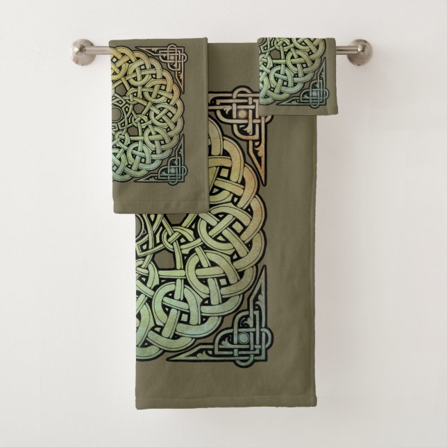 Conjunto De Toalhas Celtic Knotwork Mandala (Insitu)