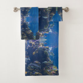 Conjunto De Toalhas Cena do Oceano Marinho Submarino Ameaçado