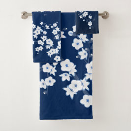 Conjunto De Toalhas Cerejeira Naval Azul