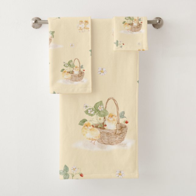 Conjunto De Toalhas Cesta de Bebês Frangos de Casa de Campo (Insitu)
