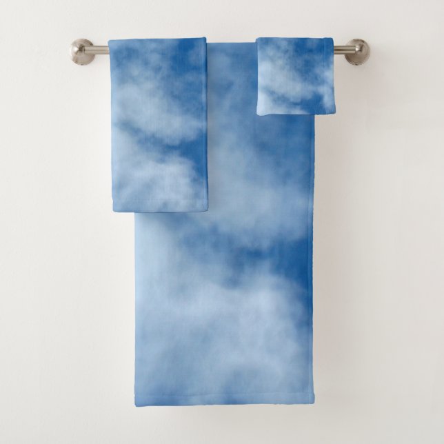 Conjunto De Toalhas Céu Azul com Fotografia Natural das Nuvens (Insitu)