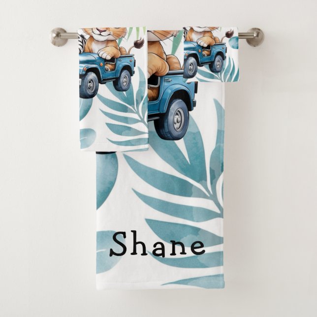 Conjunto De Toalhas Chá de fraldas de Safari Ride Boy Gift (Insitu)