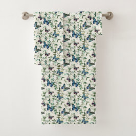 Conjunto De Toalhas Chá de panela Romântico de Borboletas Azuis Chic