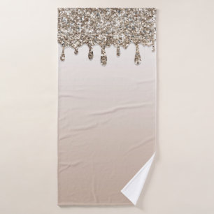 Conjunto De Toalhas Champanhe Dourado Lixo Luminoso Gelam De Luxo