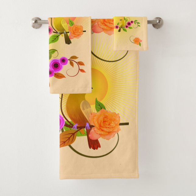 Conjunto De Toalhas Champanhe Profundo - Dew Drops & Sunshine (Insitu)