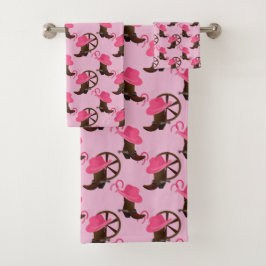 Conjunto De Toalhas Chapéu e Raízes de Cowgirl Ocidental