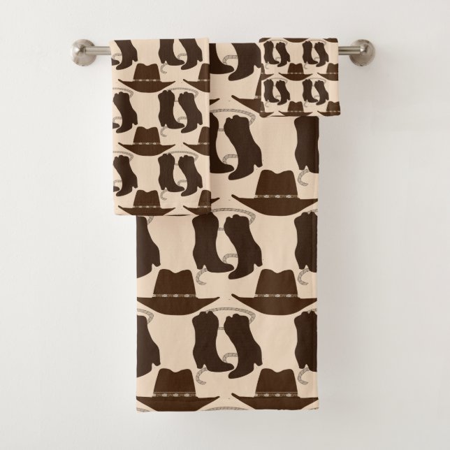 Conjunto De Toalhas Chapéu e Raízes do Cowboy Ocidental (Insitu)