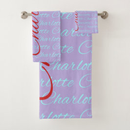 Conjunto De Toalhas Charlotte Name Pattern Design