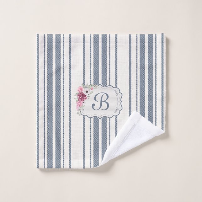 Conjunto De Toalhas Charm French Farmhouse Blue and White Striped (Pano de lavar)