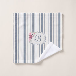 Conjunto De Toalhas Charm French Farmhouse Blue and White Striped