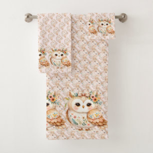Conjunto De Toalhas Charme Farmcore Boho Cottagecore Owl