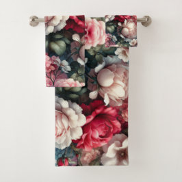 Conjunto De Toalhas Charme Floral Rosa Atemporal