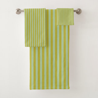 Conjunto De Toalhas Chartreuse e Pistachio Green Stripes