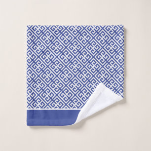 Conjunto De Toalhas Chave grega branca e azul