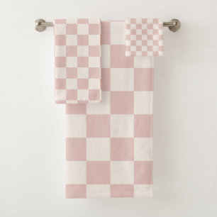 Conjunto De Toalhas Check Pale Beige Checkered Pattern Board
