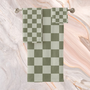 Conjunto De Toalhas Checkerboard verde de sábado