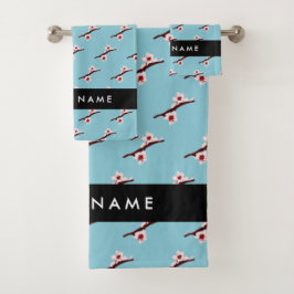 Conjunto De Toalhas Cherry Blossom, Pink Sakura, Seu Nome